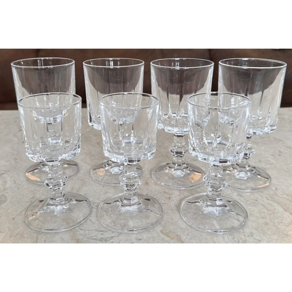Set of 7 Cristal Italy Lifestyle Crystal Cordial/Sherry Glasses 4 3/4